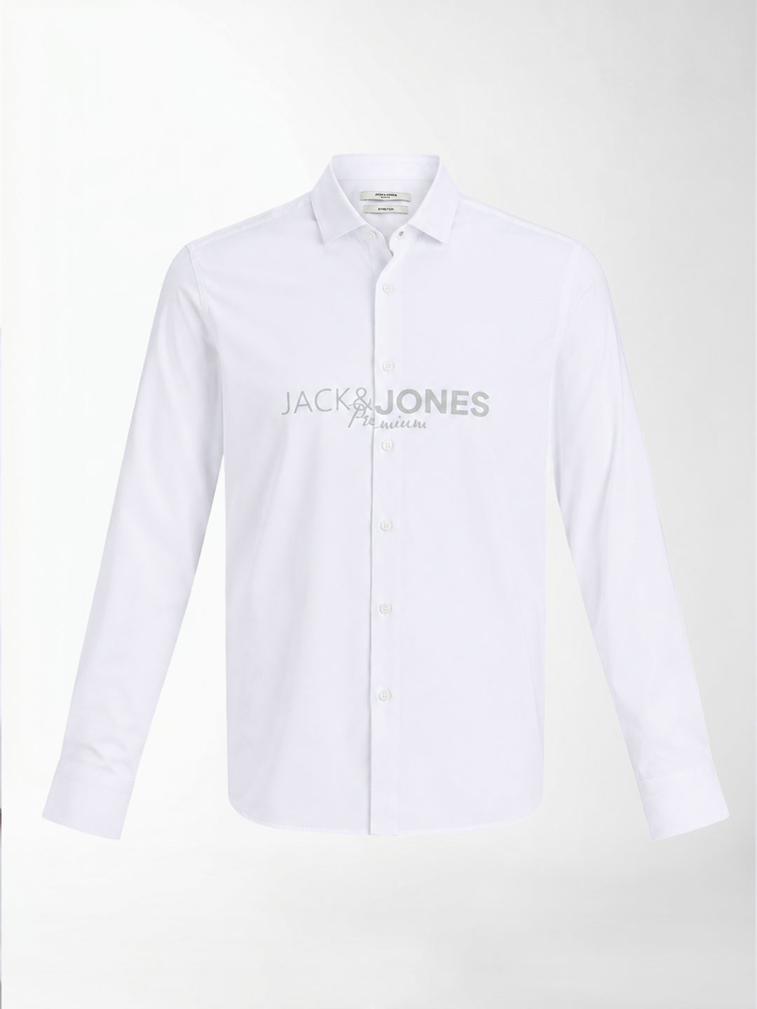 White Printed Slim Fit Shirt