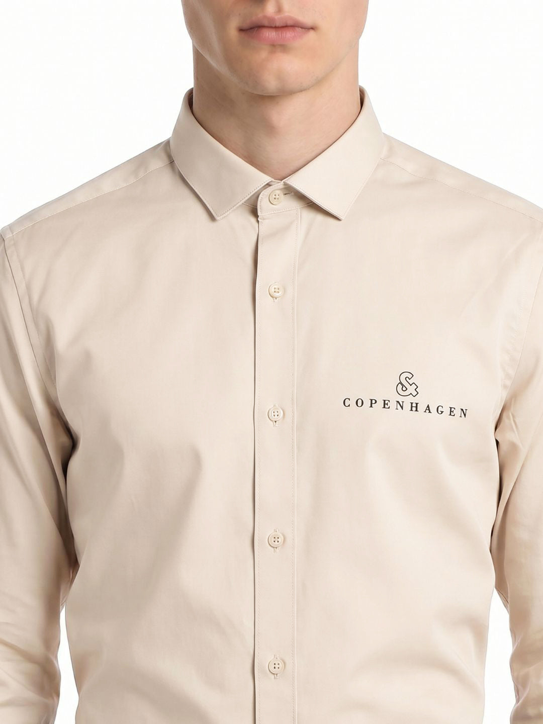 Beige Logo Print Shirt