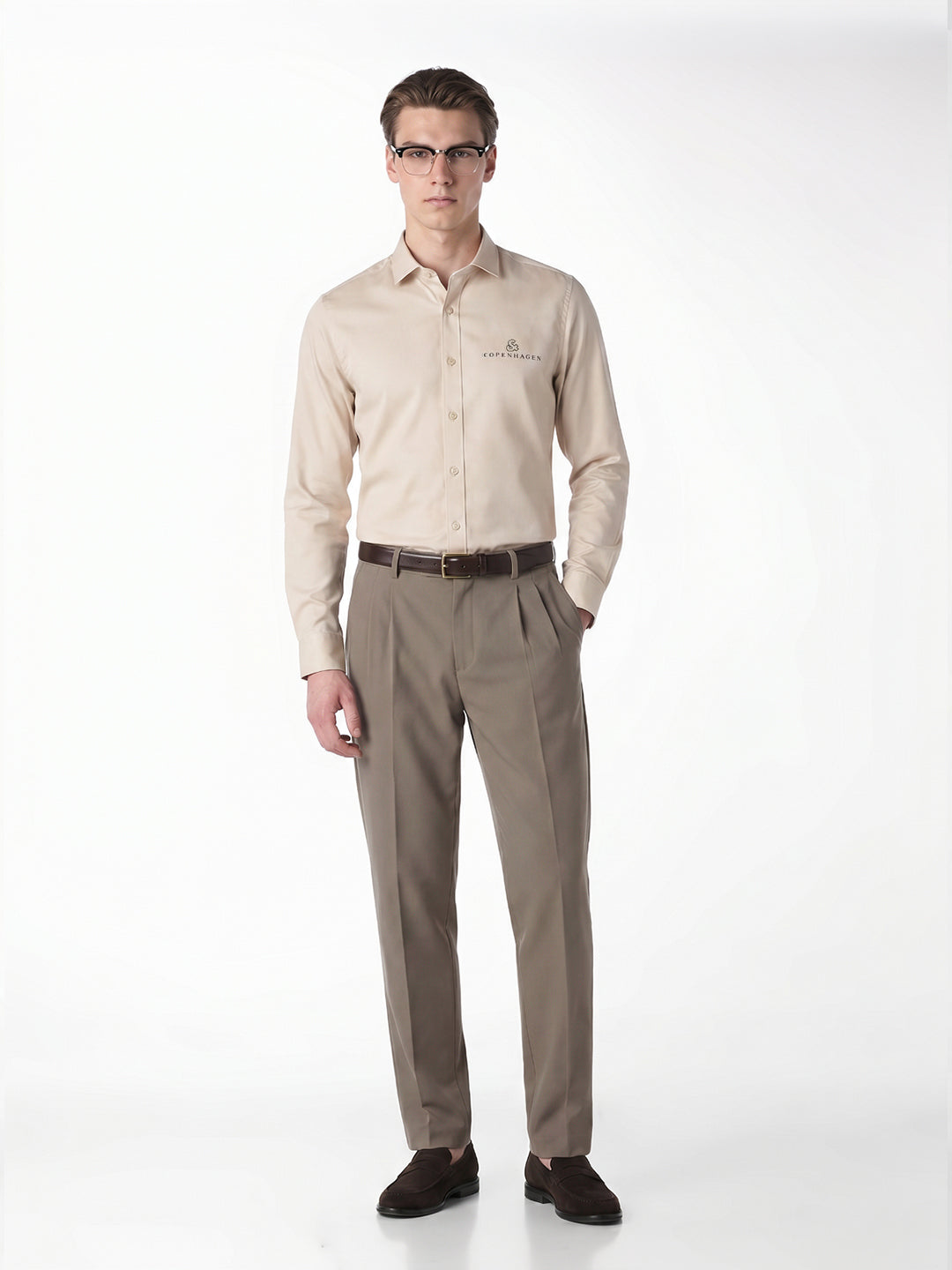 Beige Logo Print Shirt