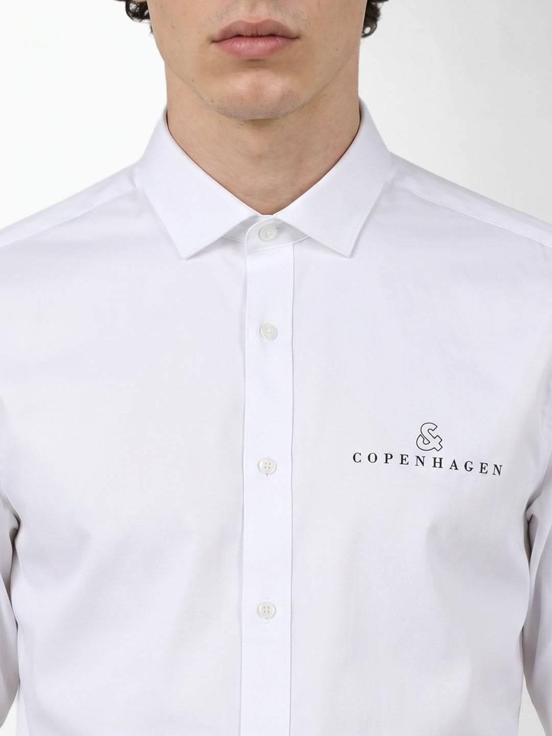 White Logo Print Shirt