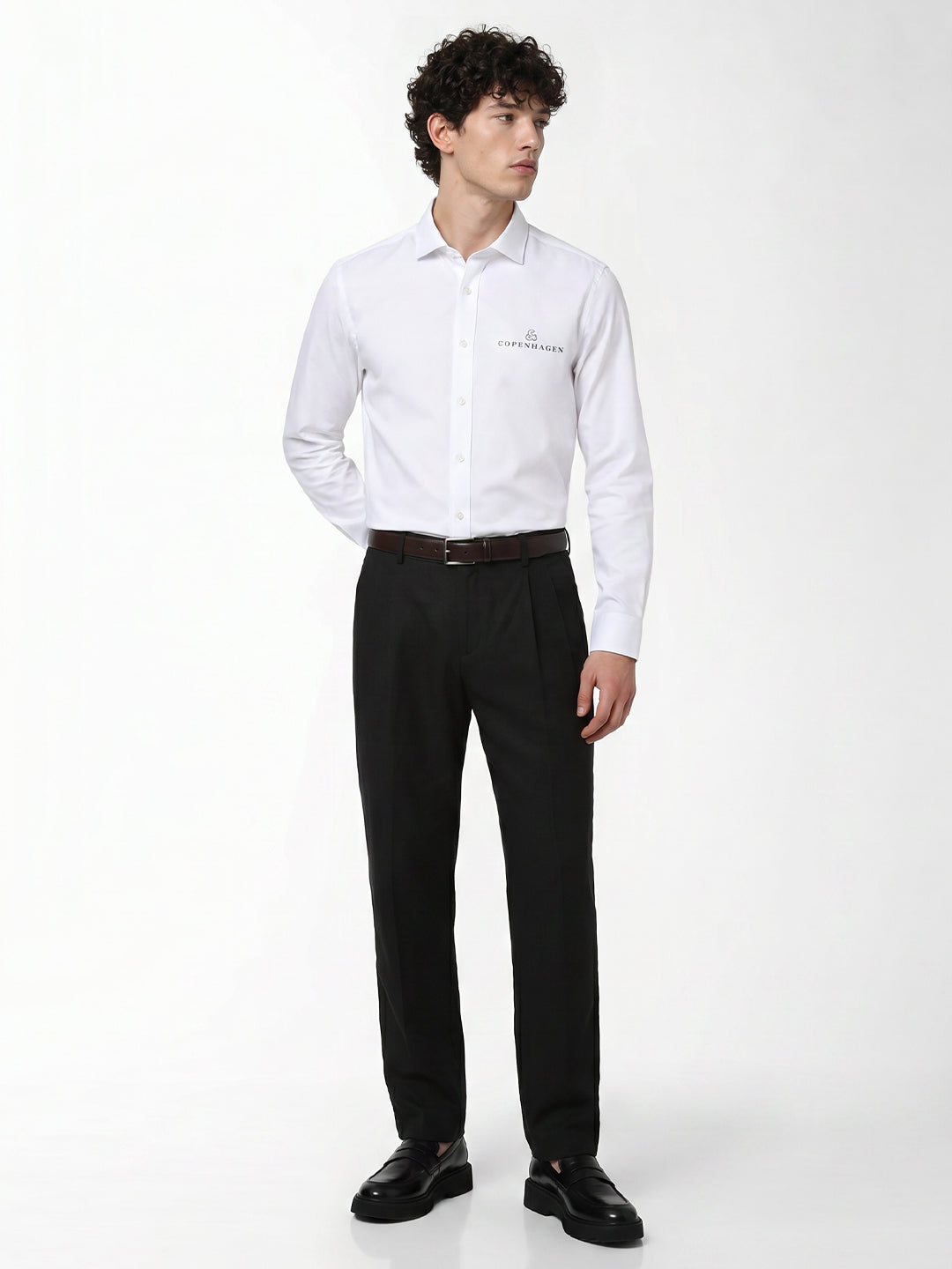 White Logo Print Shirt
