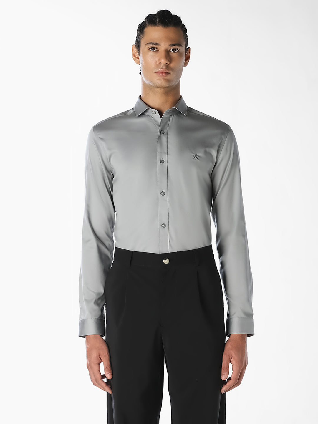 Light Grey Formal Full Sleeves Shirt