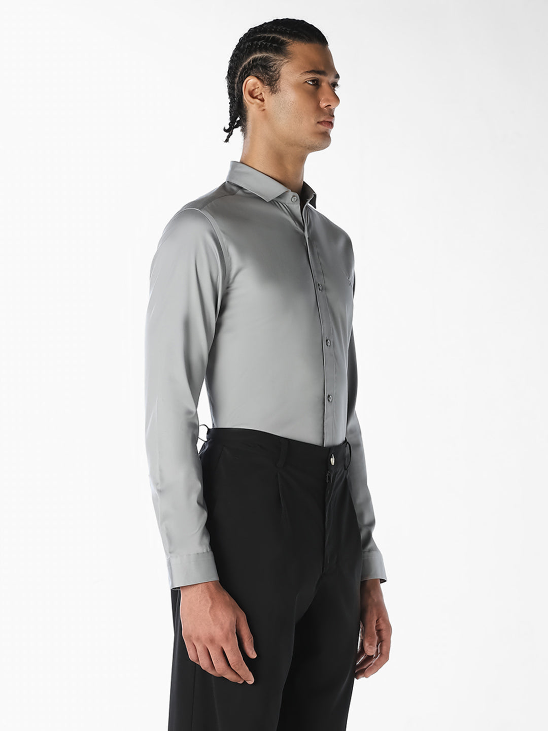 Light Grey Formal Full Sleeves Shirt
