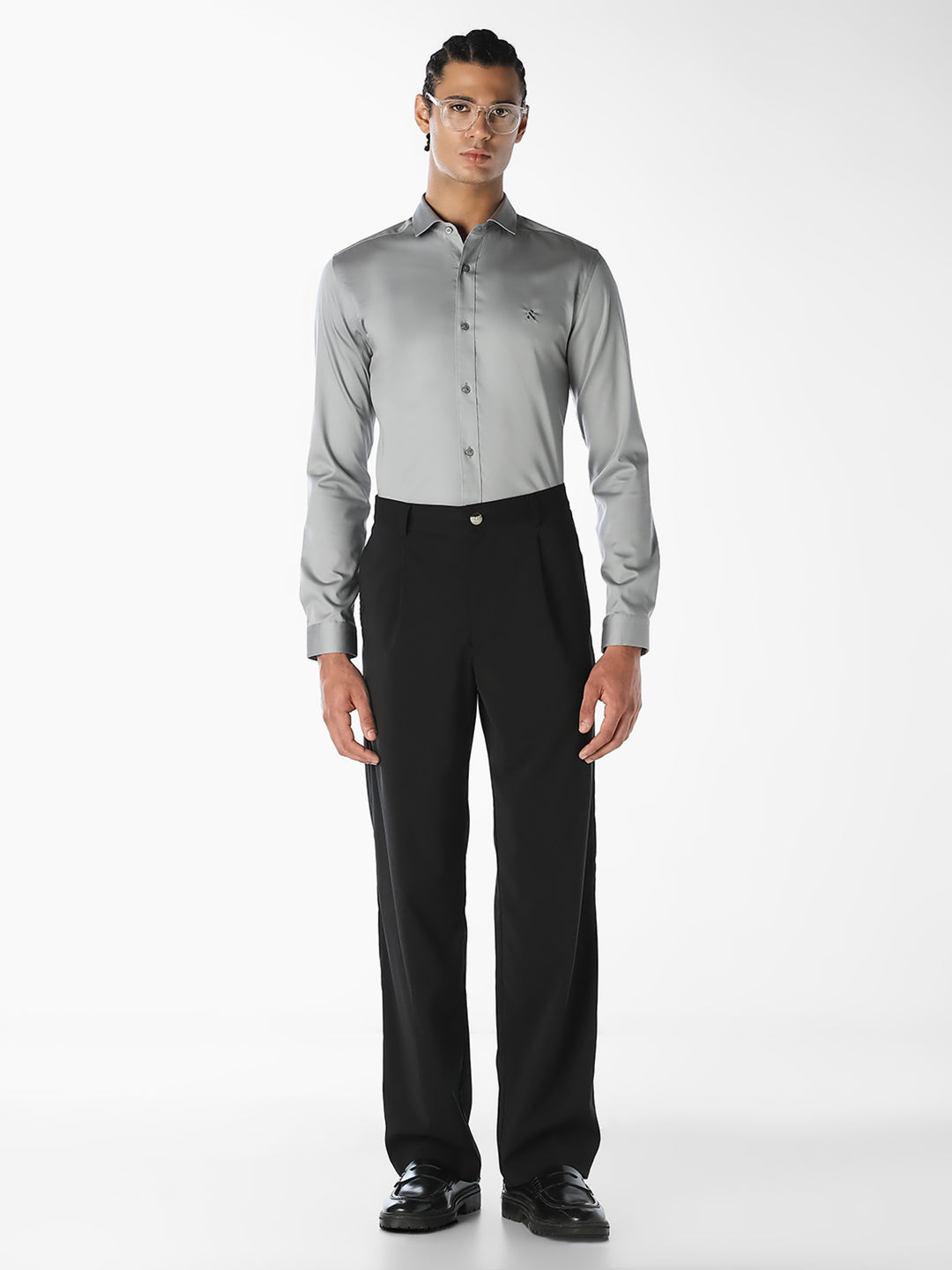 Light Grey Formal Full Sleeves Shirt