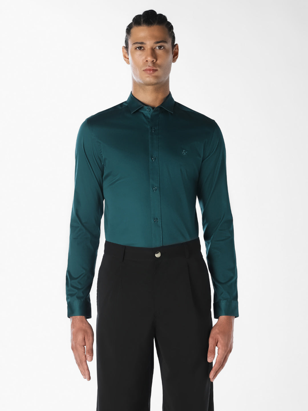 Dark Green Formal Full Sleeves Shirt