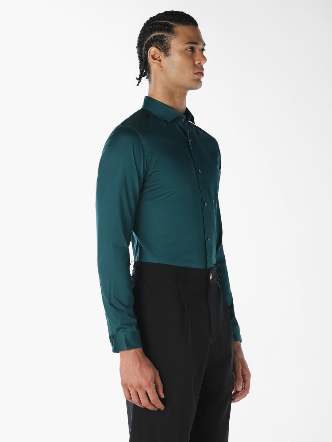 Dark Green Formal Full Sleeves Shirt
