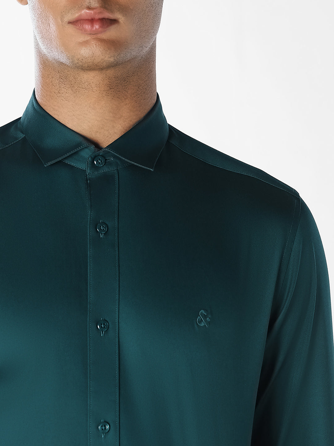 Dark Green Formal Full Sleeves Shirt