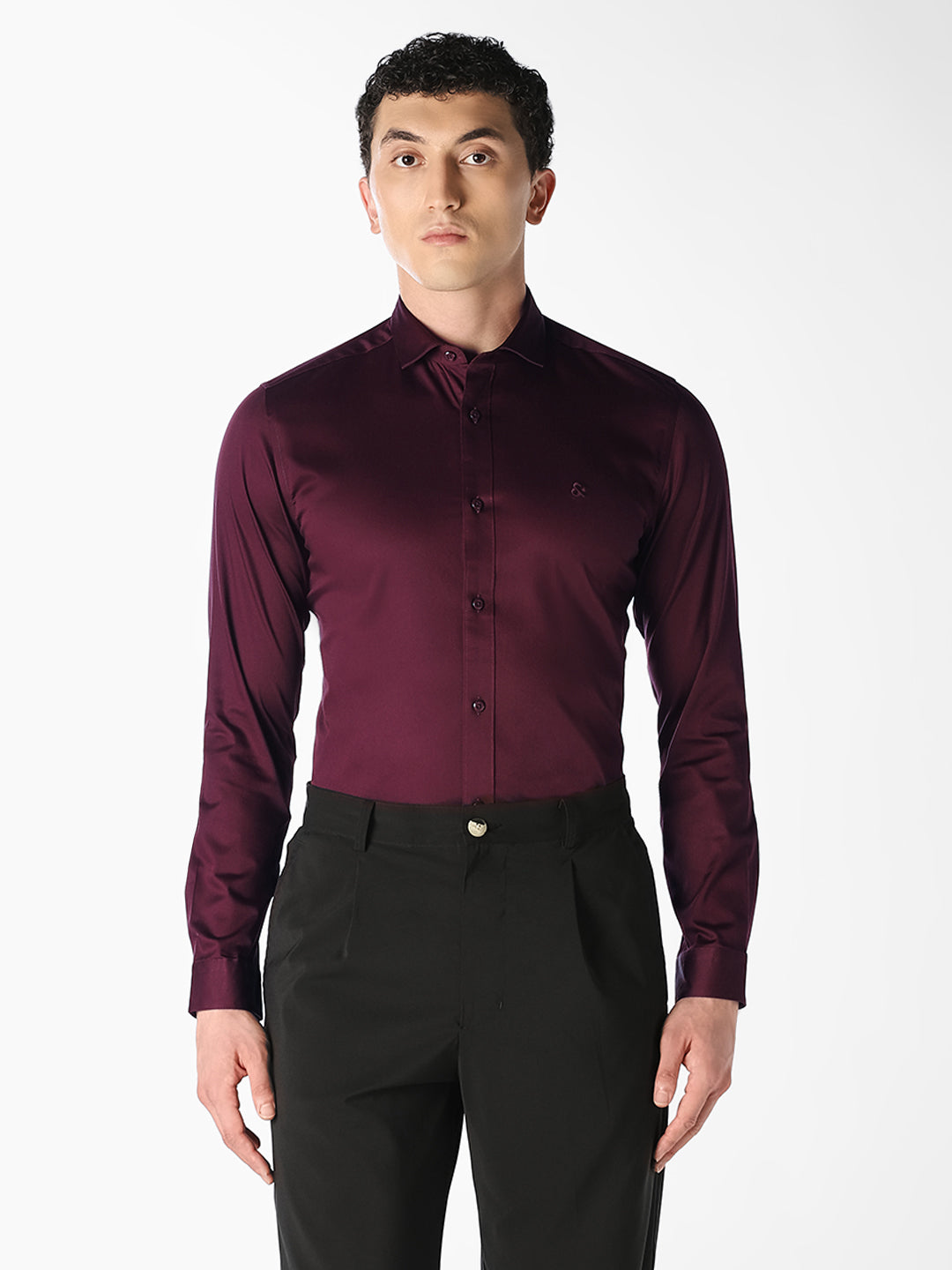 Purple Cotton Formal Shirt