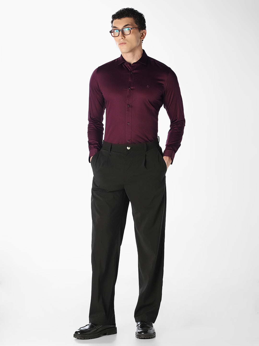 Purple Cotton Formal Shirt