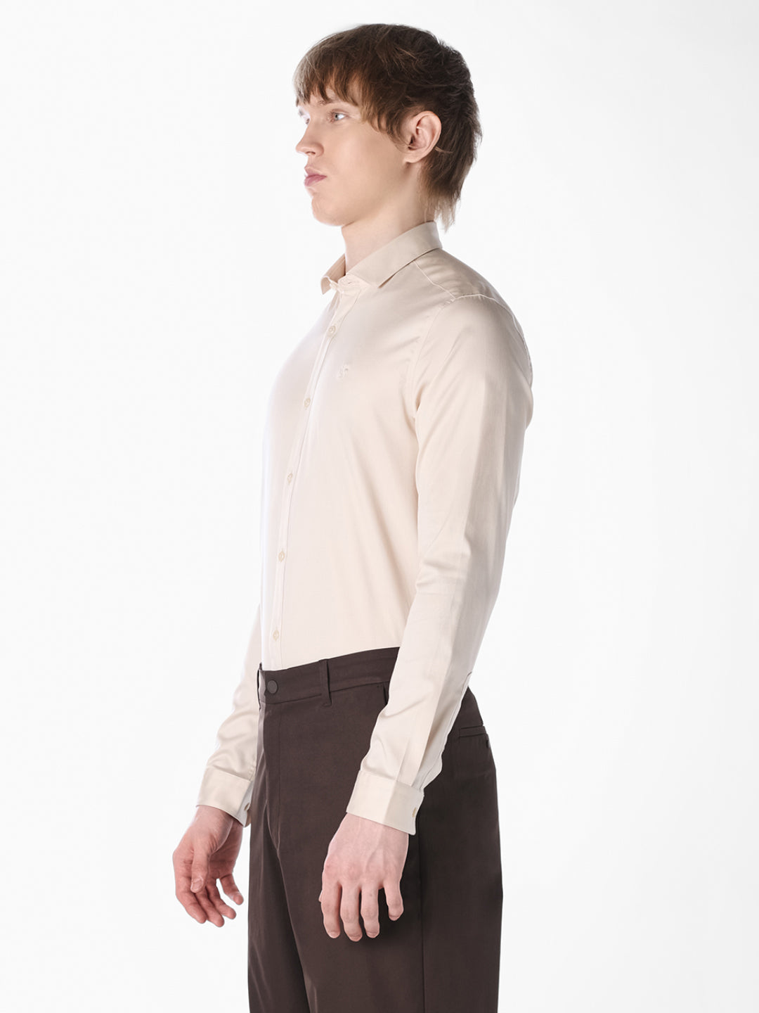 Beige embroidered logo Shirt