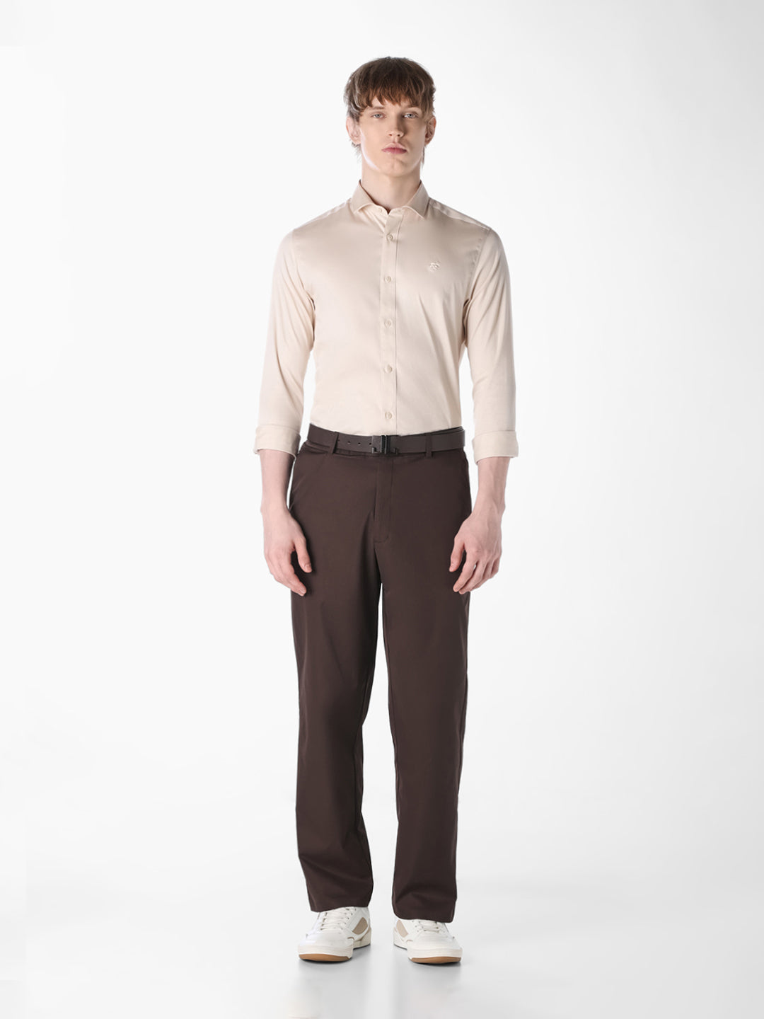Beige embroidered logo Shirt