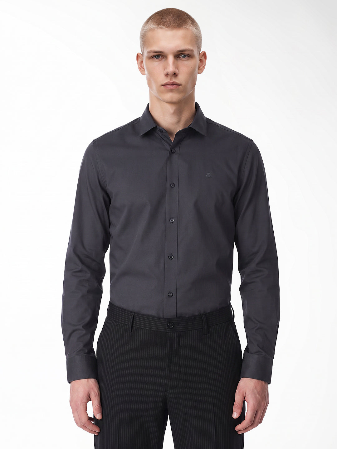 Grey embroidered logo Shirt
