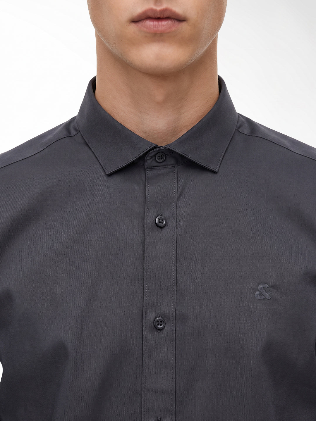 Grey embroidered logo Shirt
