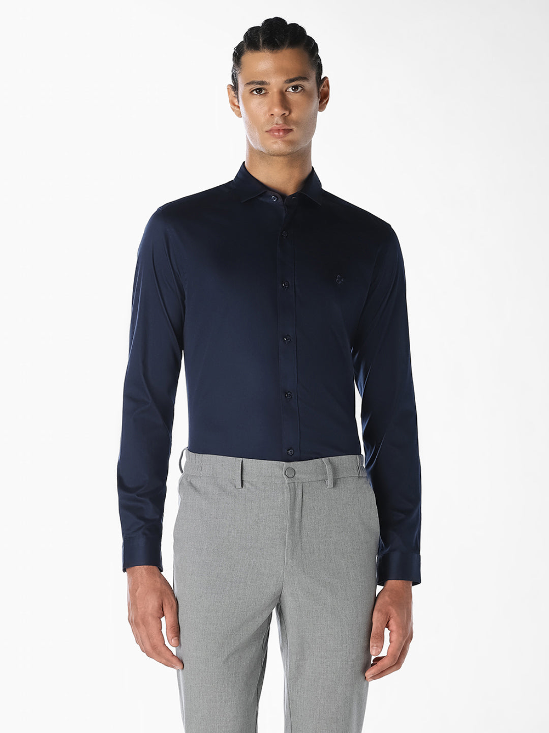 Navy Blue Formal Full Sleeves Shirt