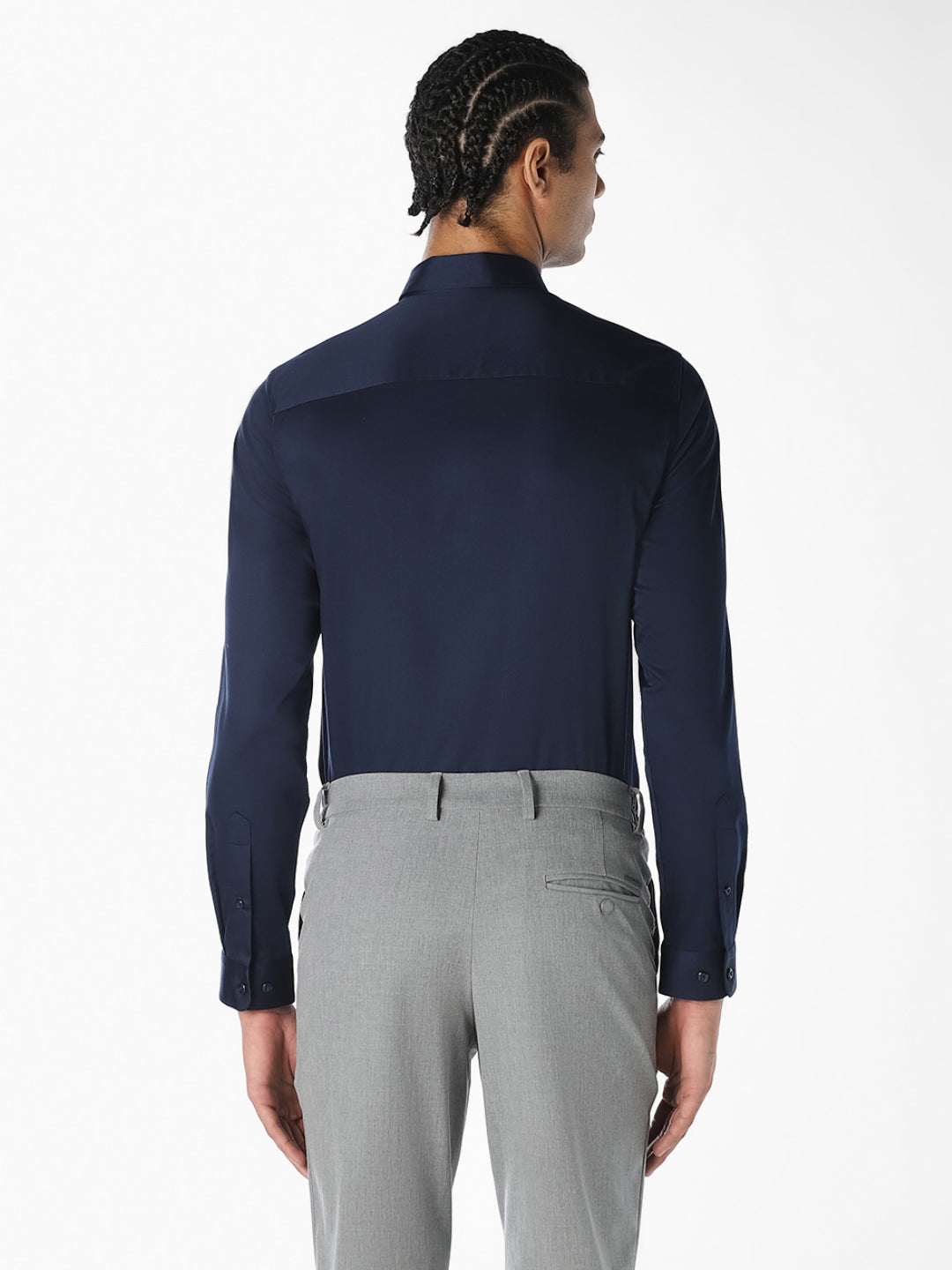 Navy Blue Formal Full Sleeves Shirt