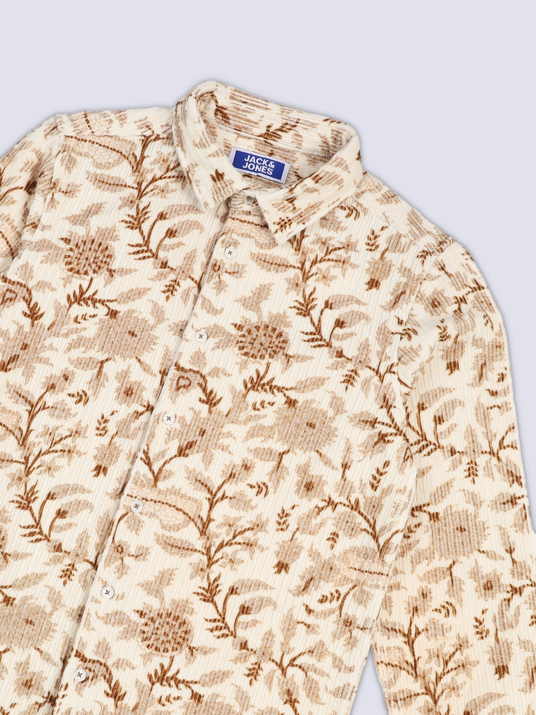 Boys Beige Printed Shirt
