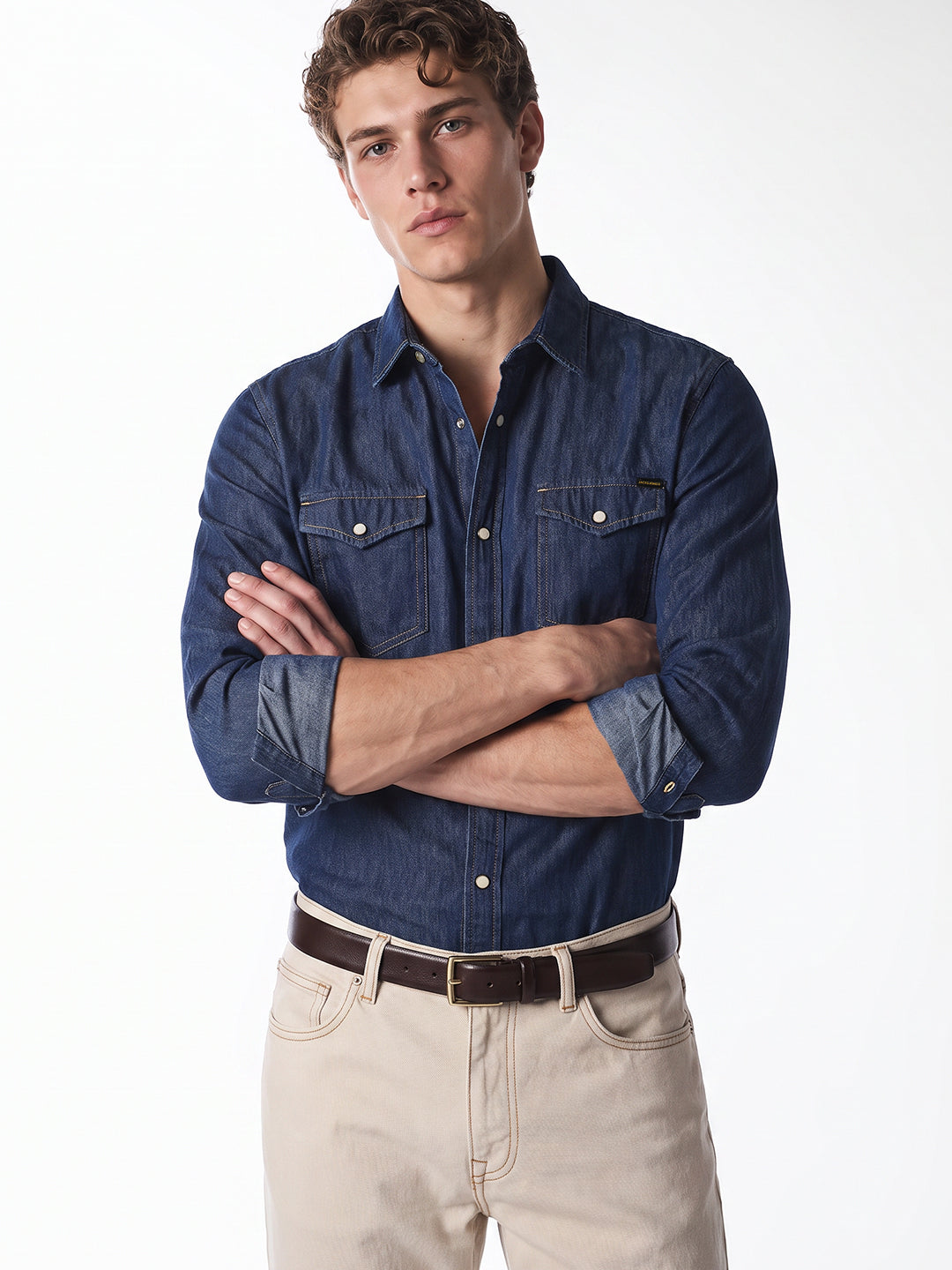 Dark Blue Denim Shirt