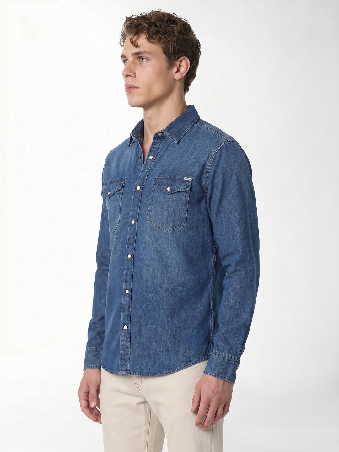 Dark Blue Denim Shirt