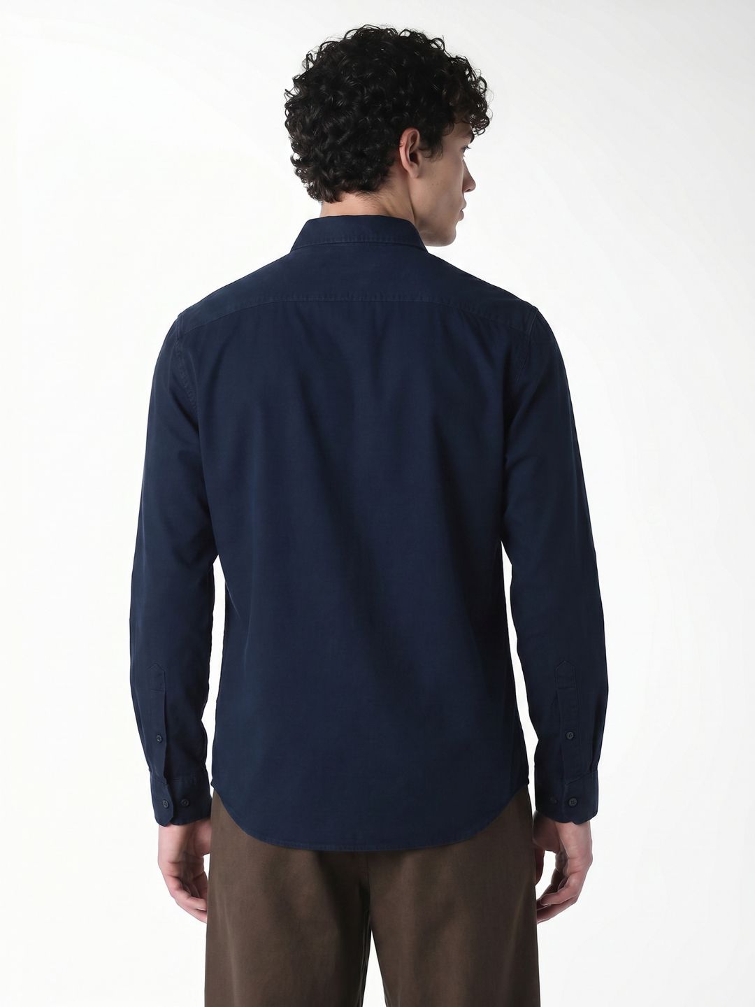 Navy Cotton Full Sleeves Shirt