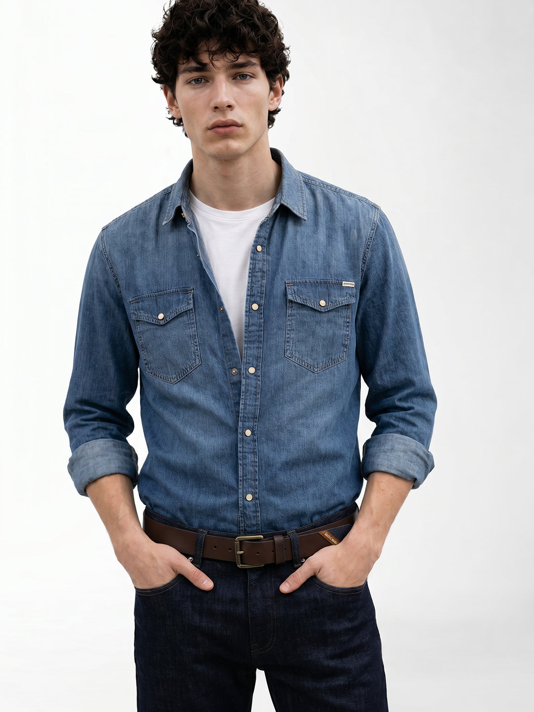 Washed Cotton Denim Shirt