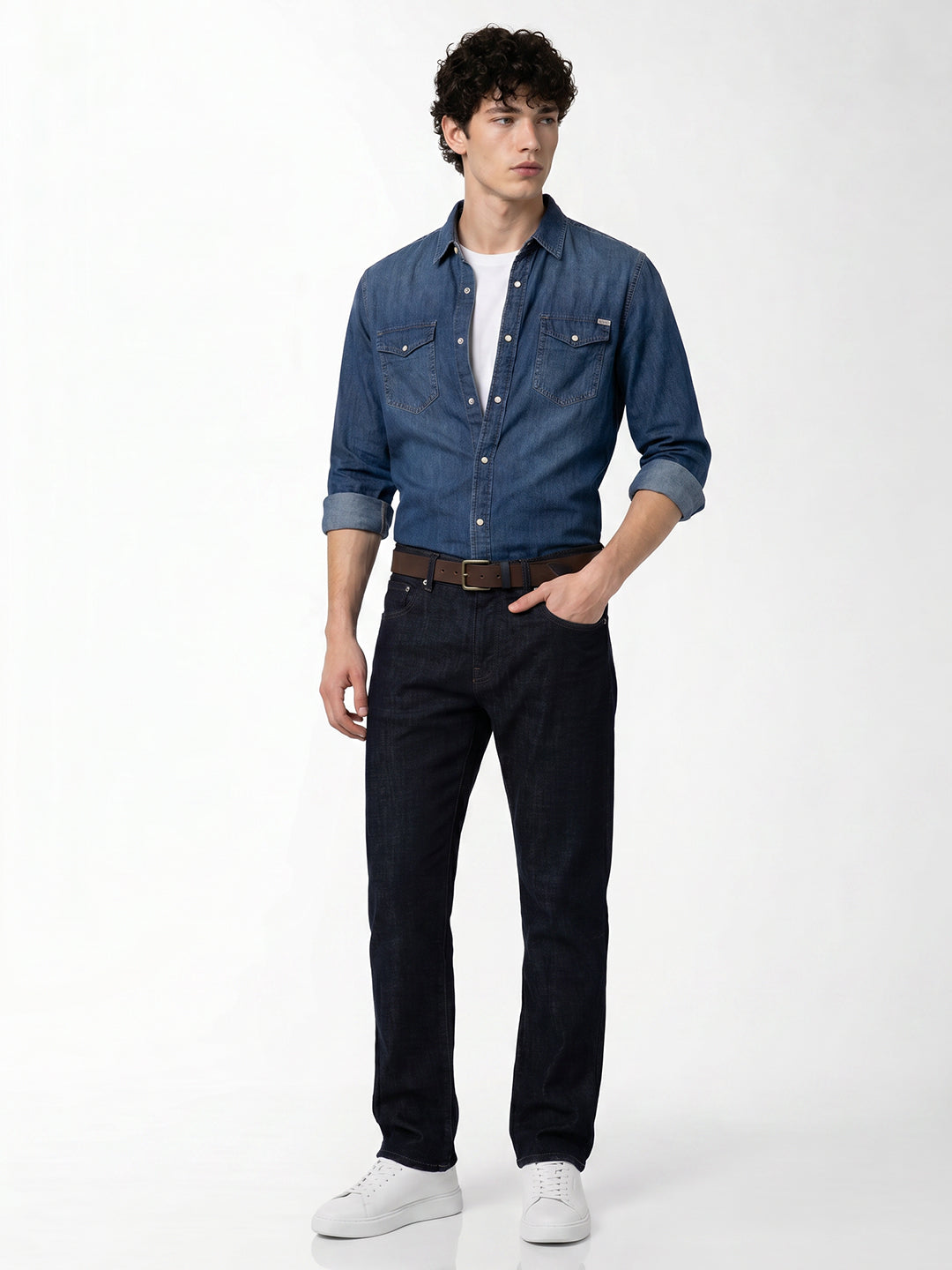 Washed Cotton Denim Shirt