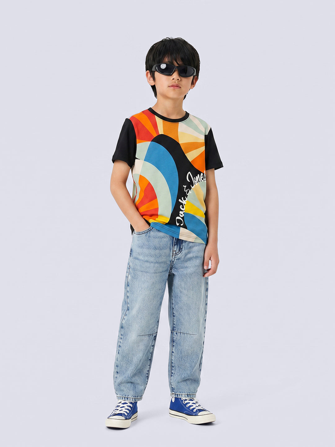 Boys Light Wash Baggy Jeans