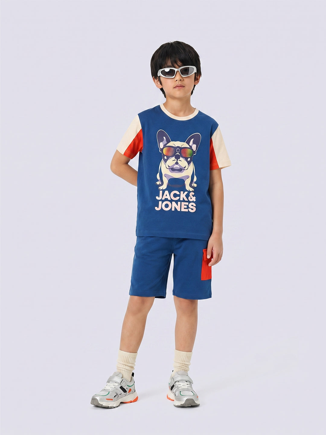 Boys Colourblock Cargo Sweat Shorts