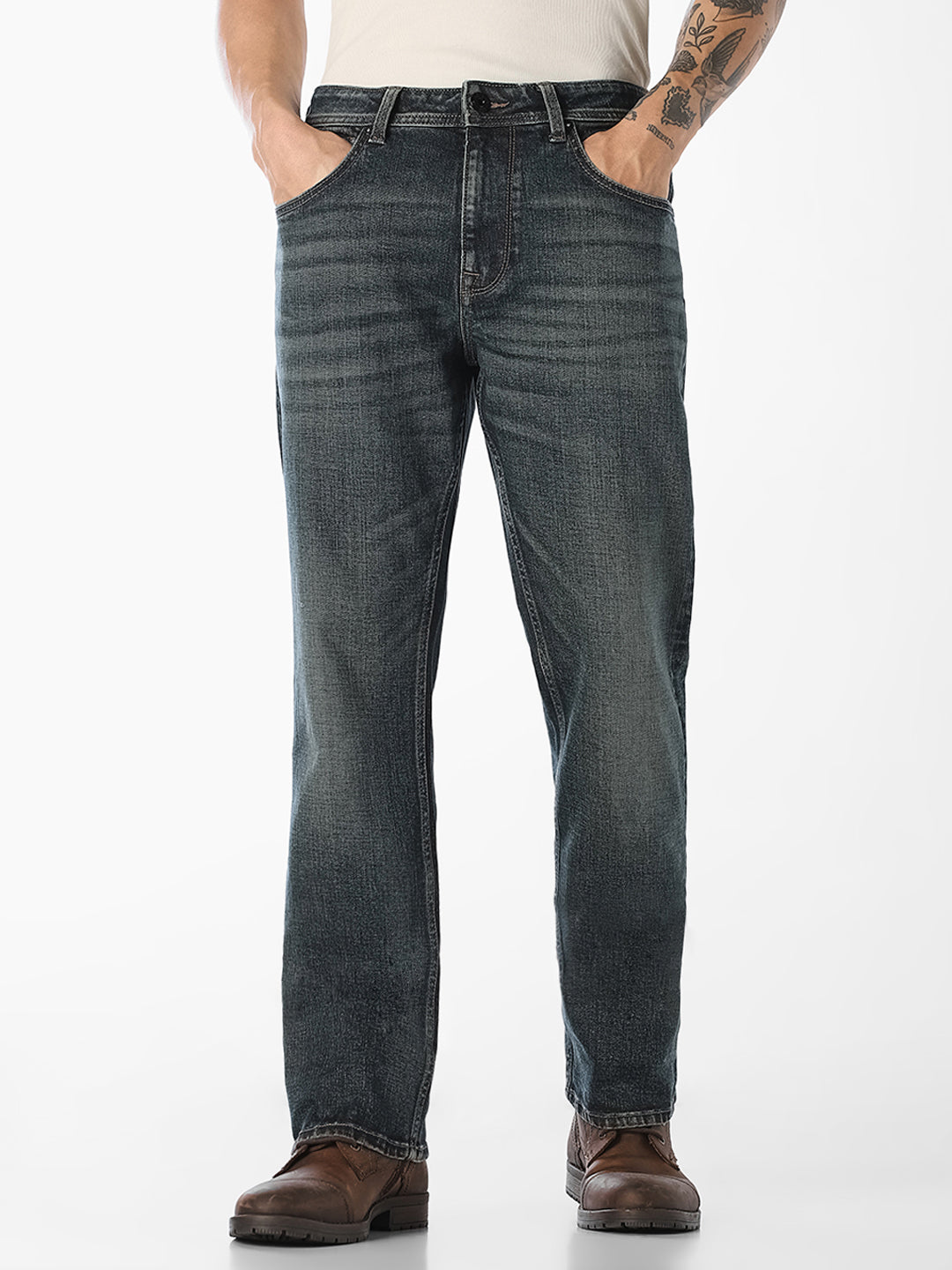 Blue Faded Cliff Bootcut Jeans - 28/30
