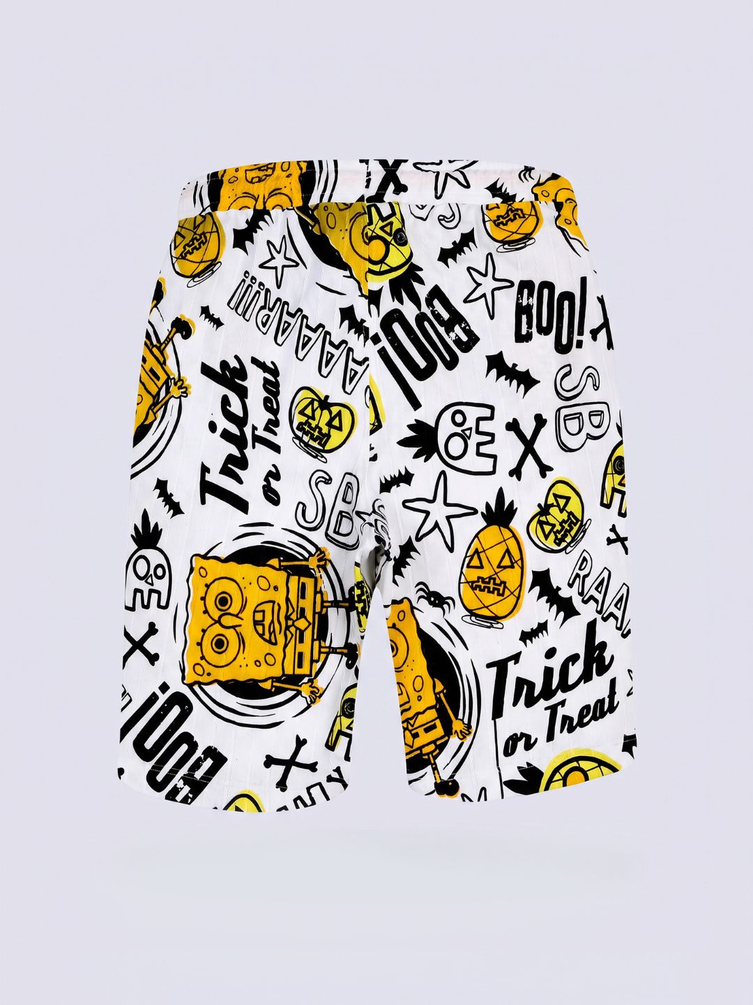 Boys White SpongeBob Printed Shorts