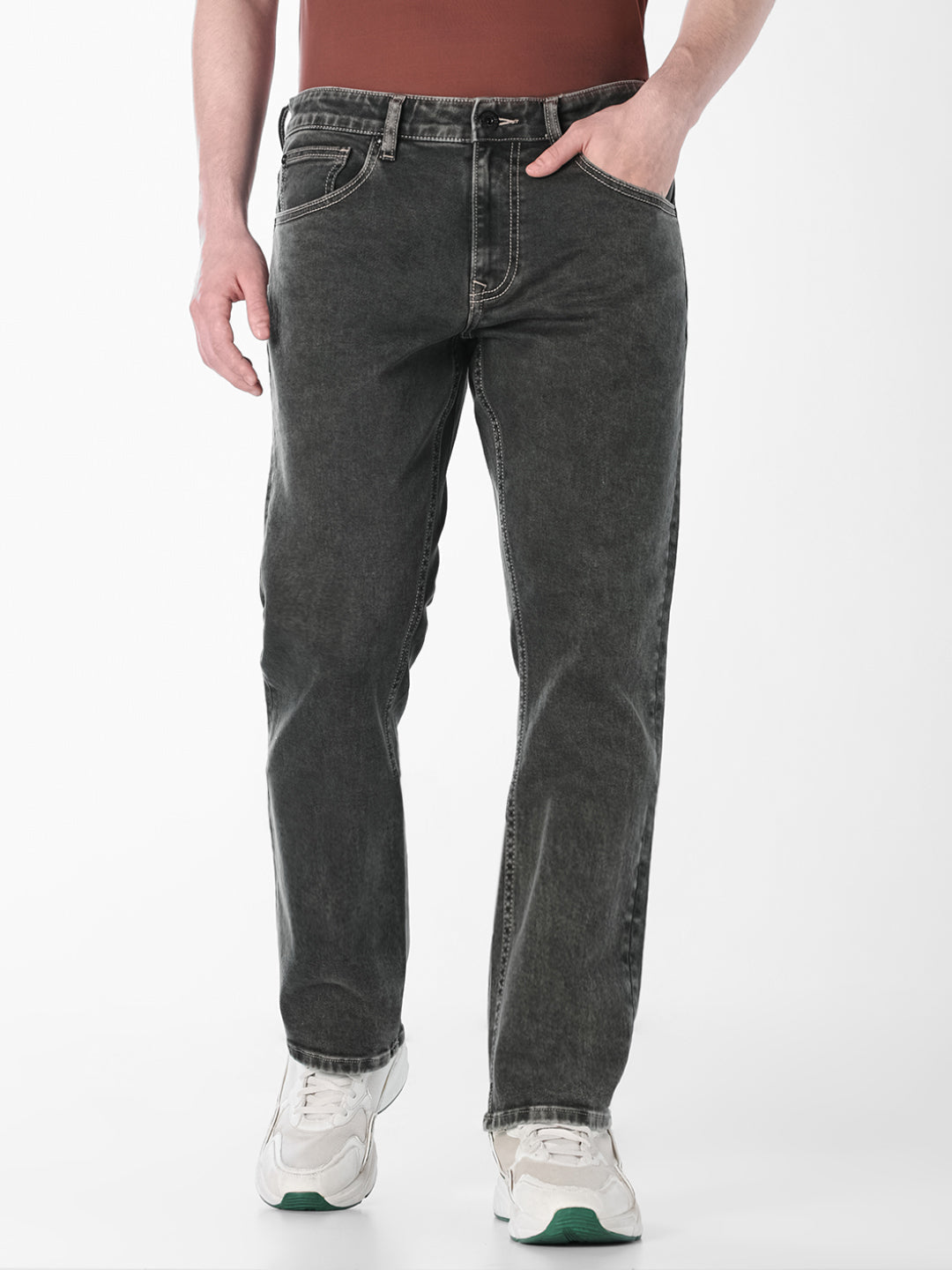 Dark Grey Clark Regular Fit Jeans