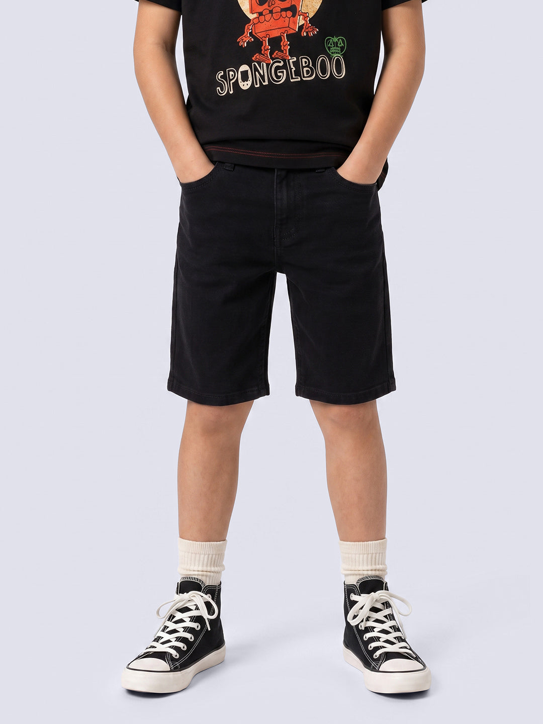 Boys Black Denim Jorts - 2/3Y