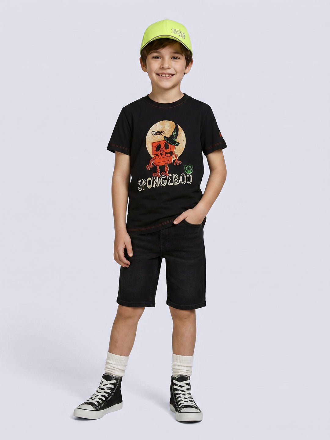 Boys Black Denim Jorts