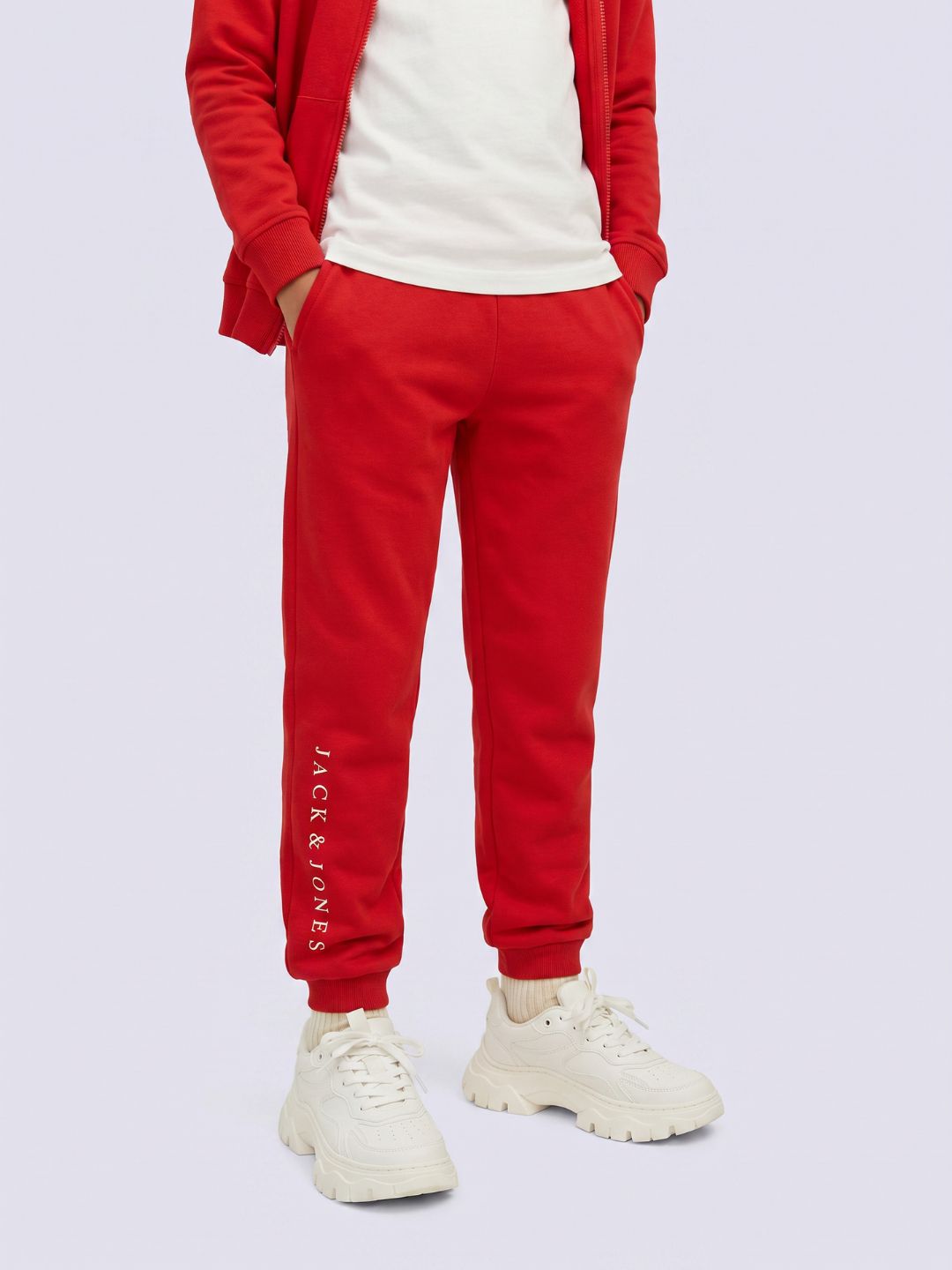 Boys Red Regular Fit Joggers - 2/3Y