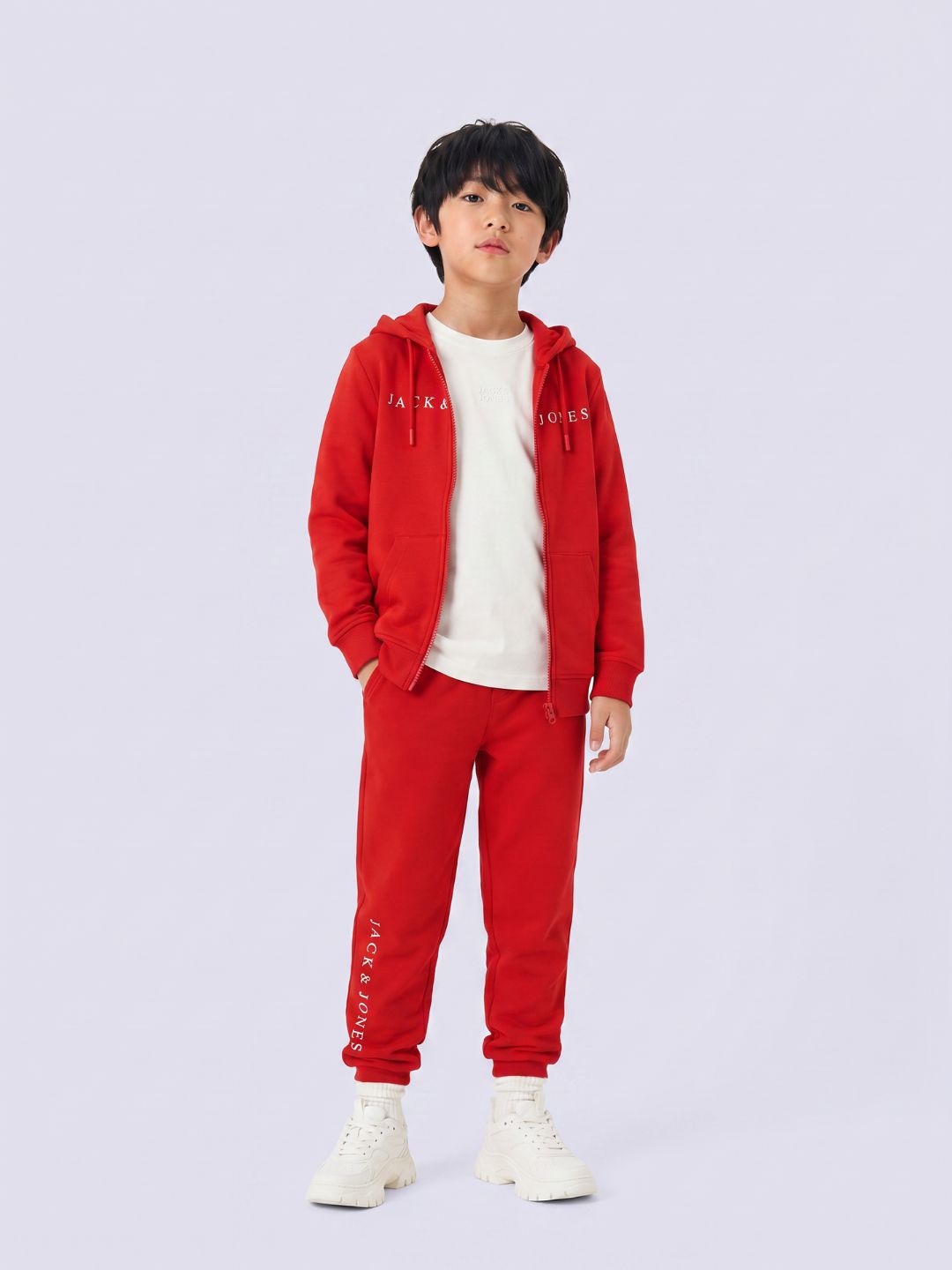 Boys Red Regular Fit Joggers