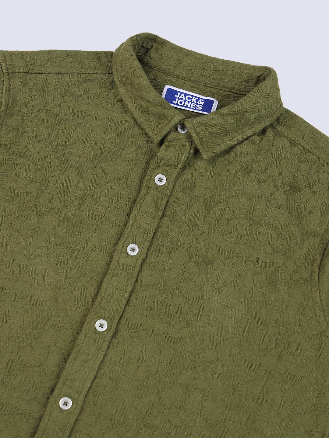 Boys Green Jacquard Shirt