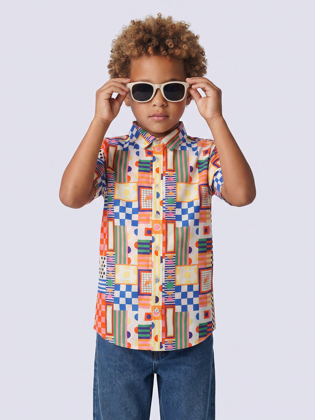 Boys Geometric Print Shirt
