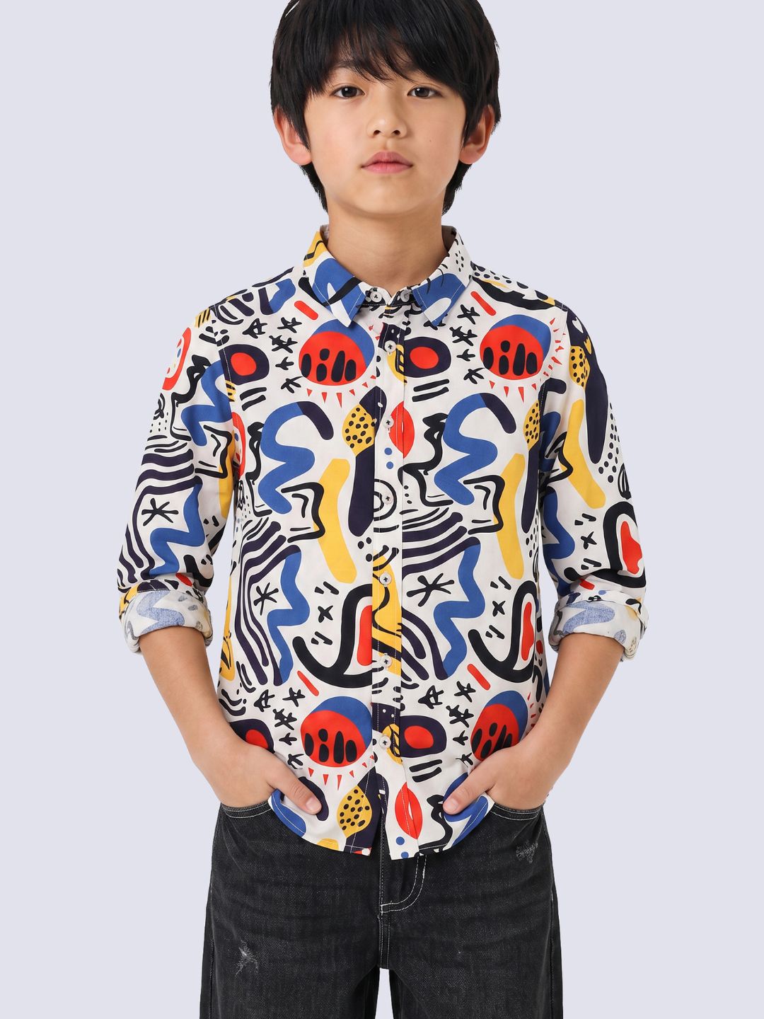 Boys Multi-Colour Printed Shirt - 2/3Y