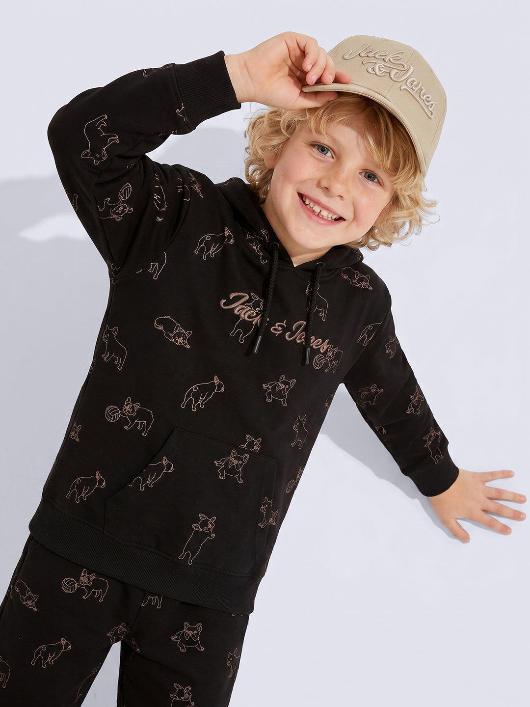 Boys Black Printed Hoodie - 2/3Y