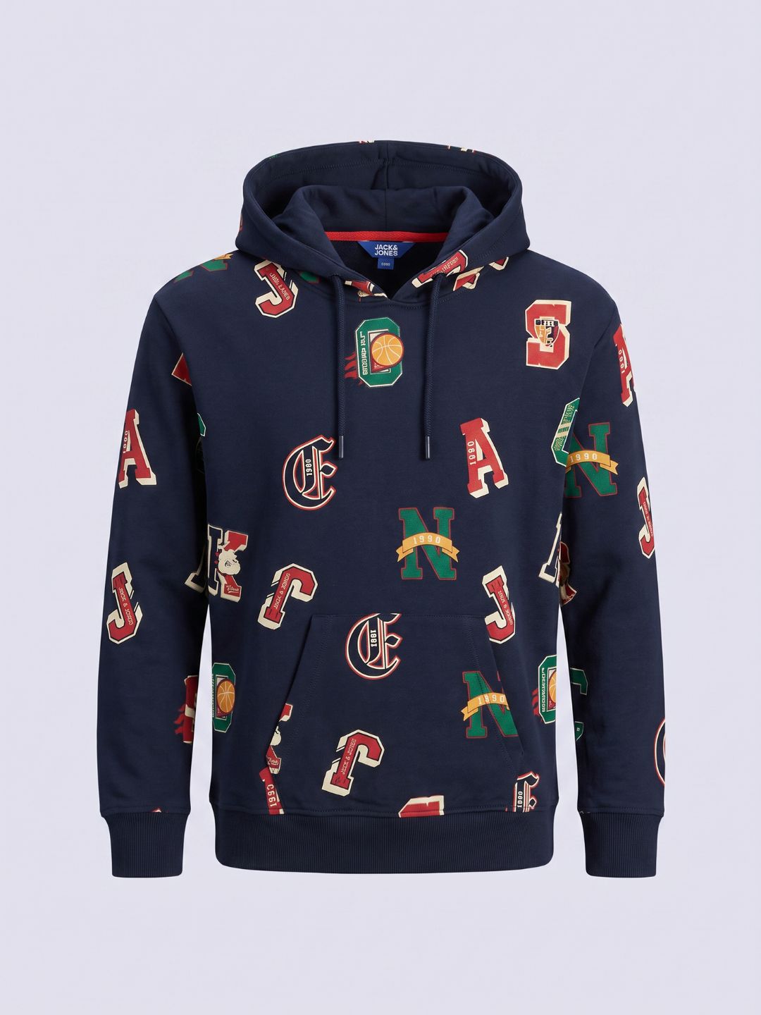 Boys Blue Varsity Print Hoodie