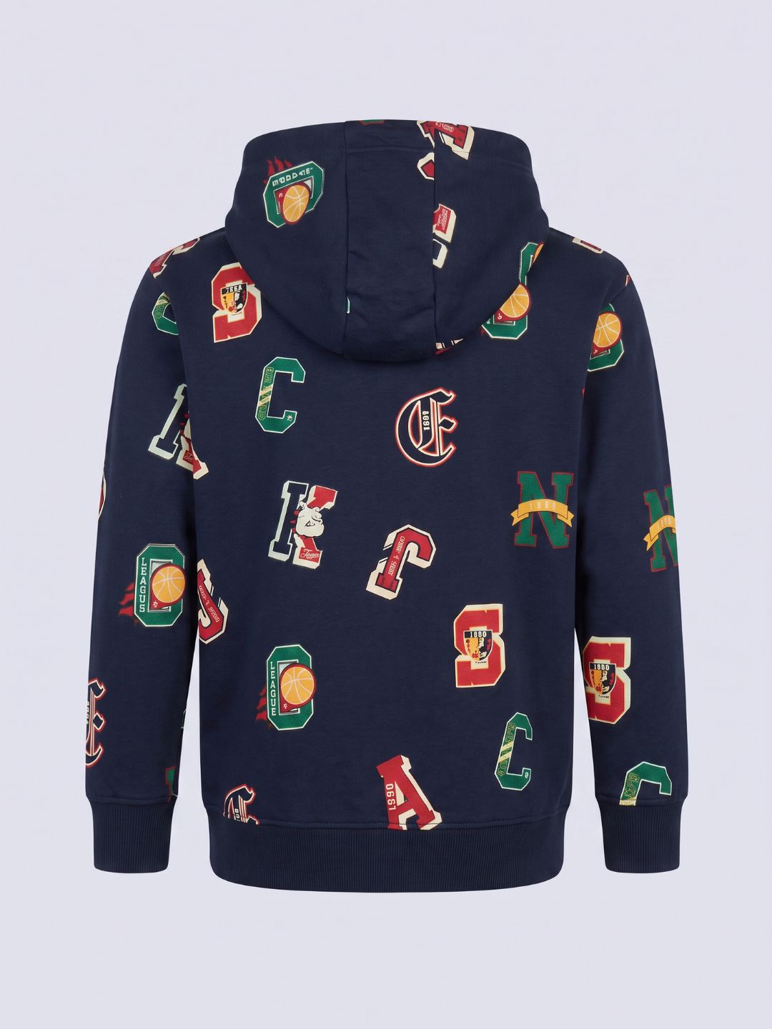 Boys Blue Varsity Print Hoodie