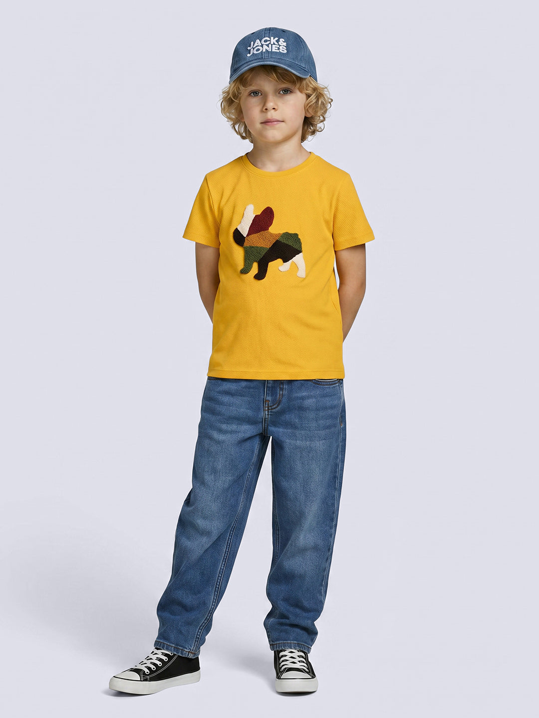 Boys Yellow Dog Print T-shirt