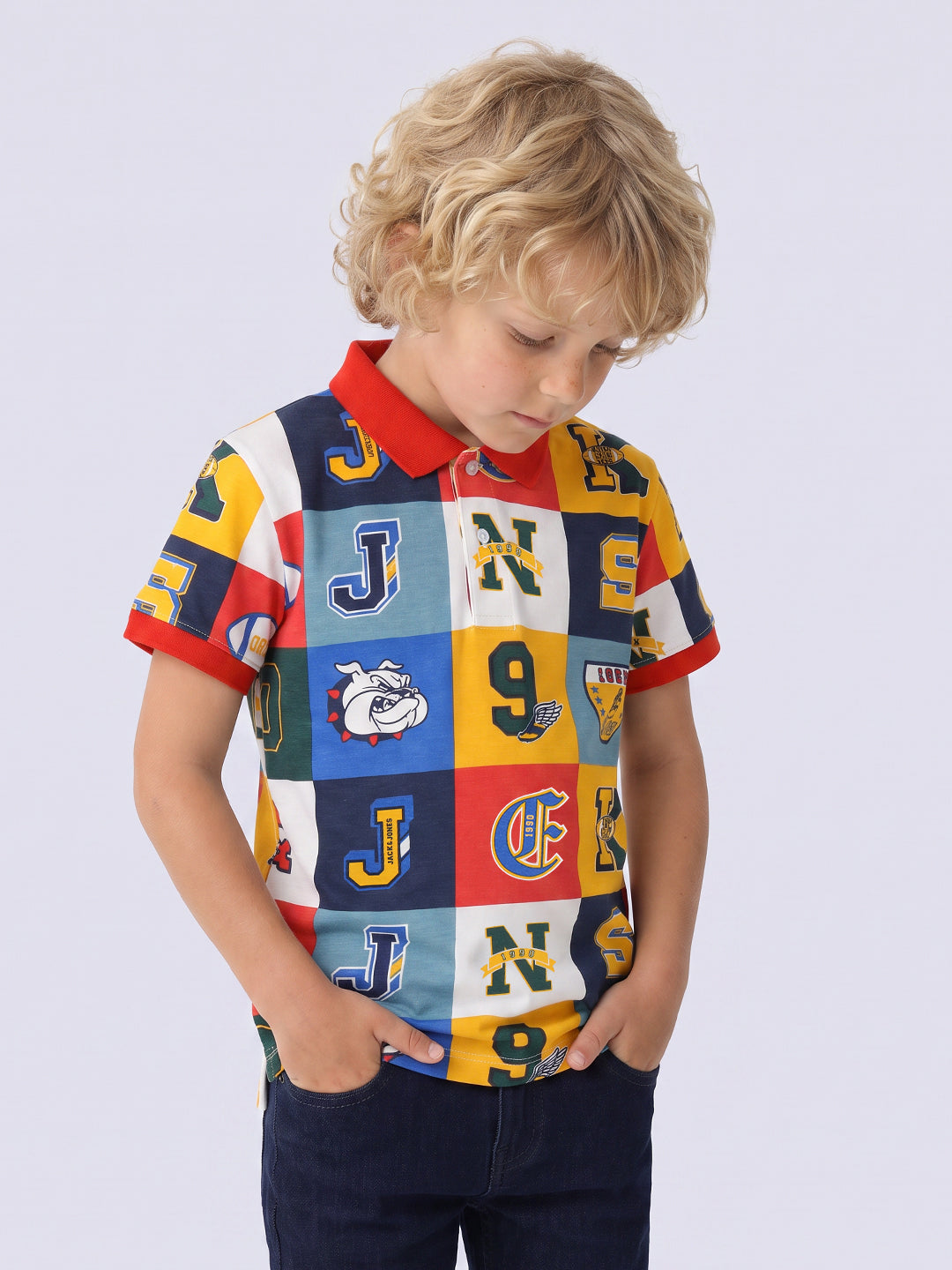Boys Multi-Colour Printed Polo