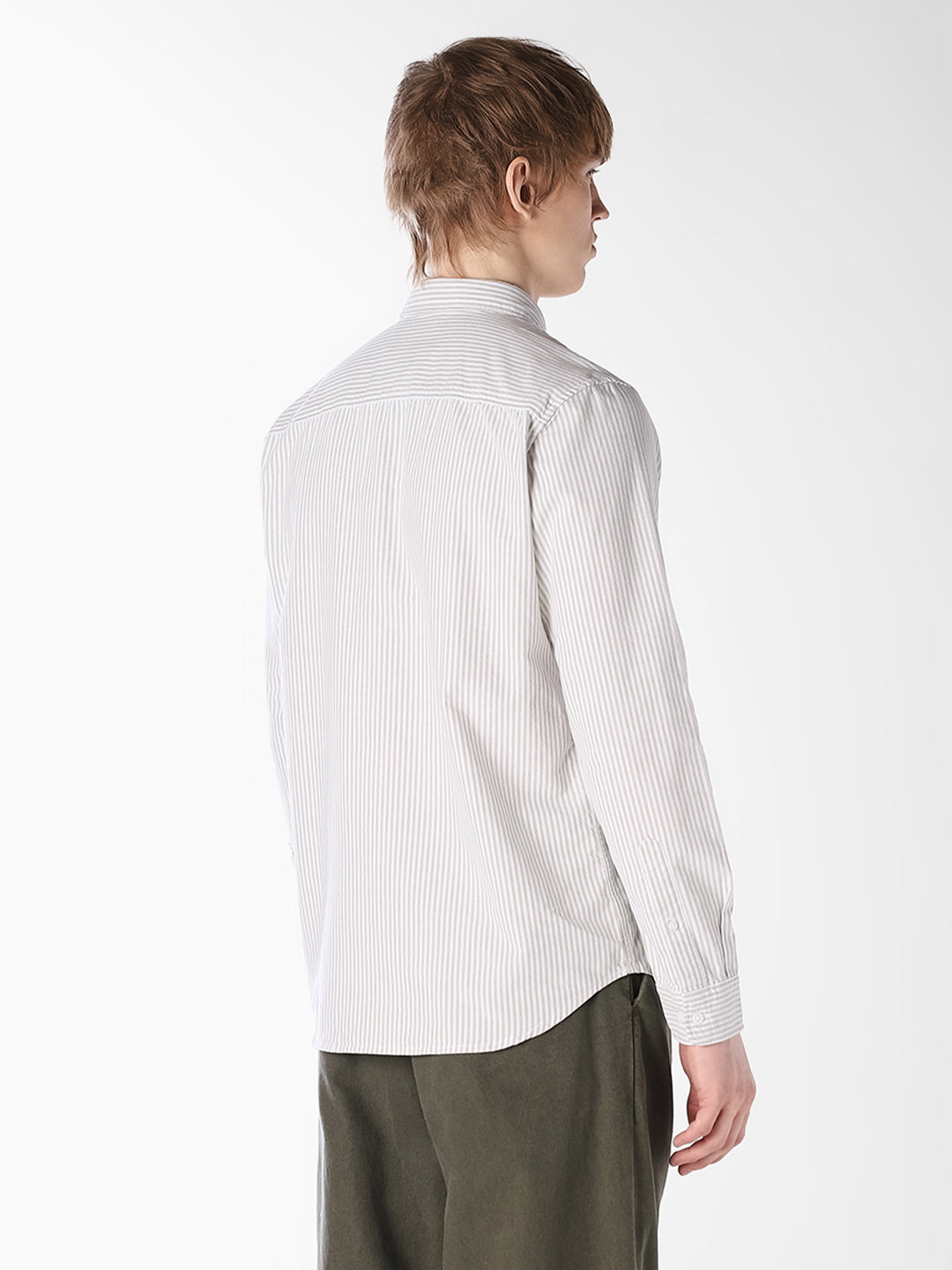 Striped Button Down Collar Shirt