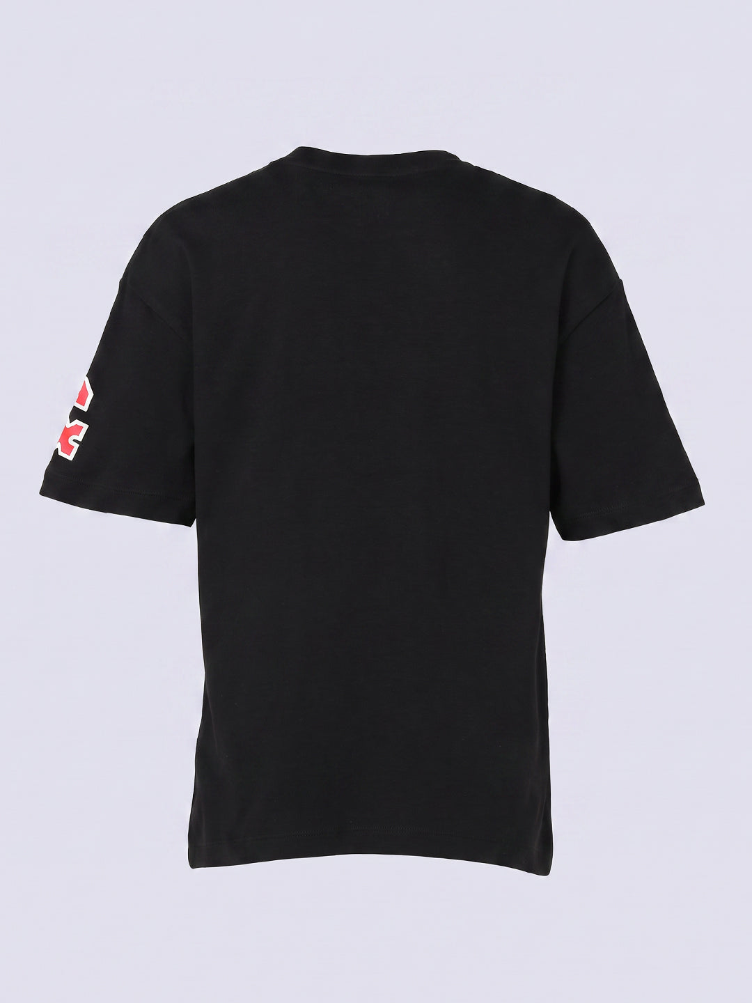 Boys Black Printed Cotton T-shirt