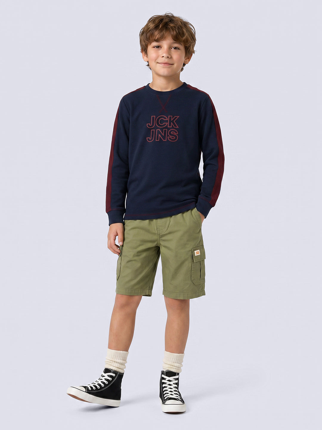 Boys Textured Graphic Long Sleeve T-Shirt