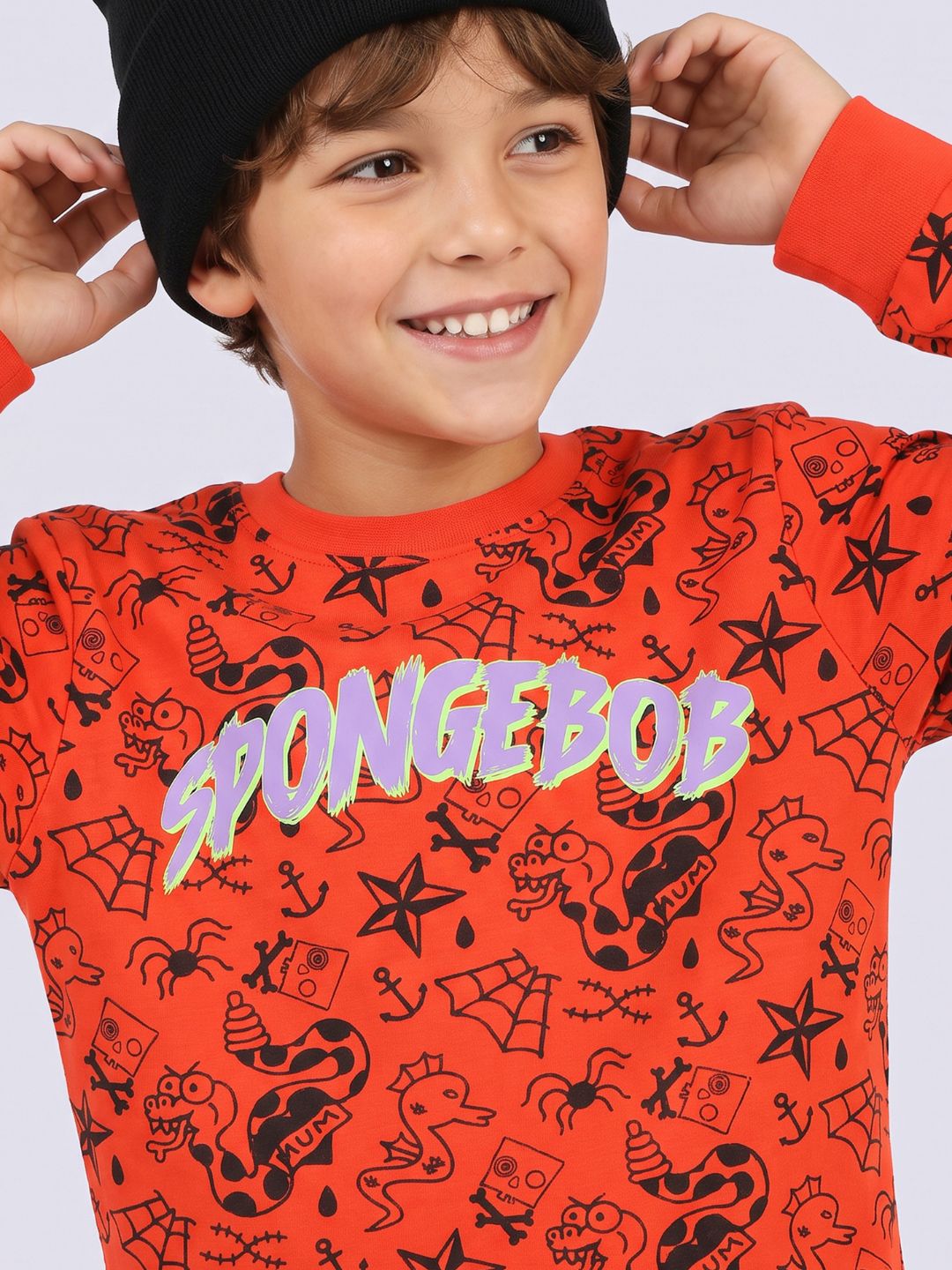 Boys Red SpongeBob Print T-Shirt
