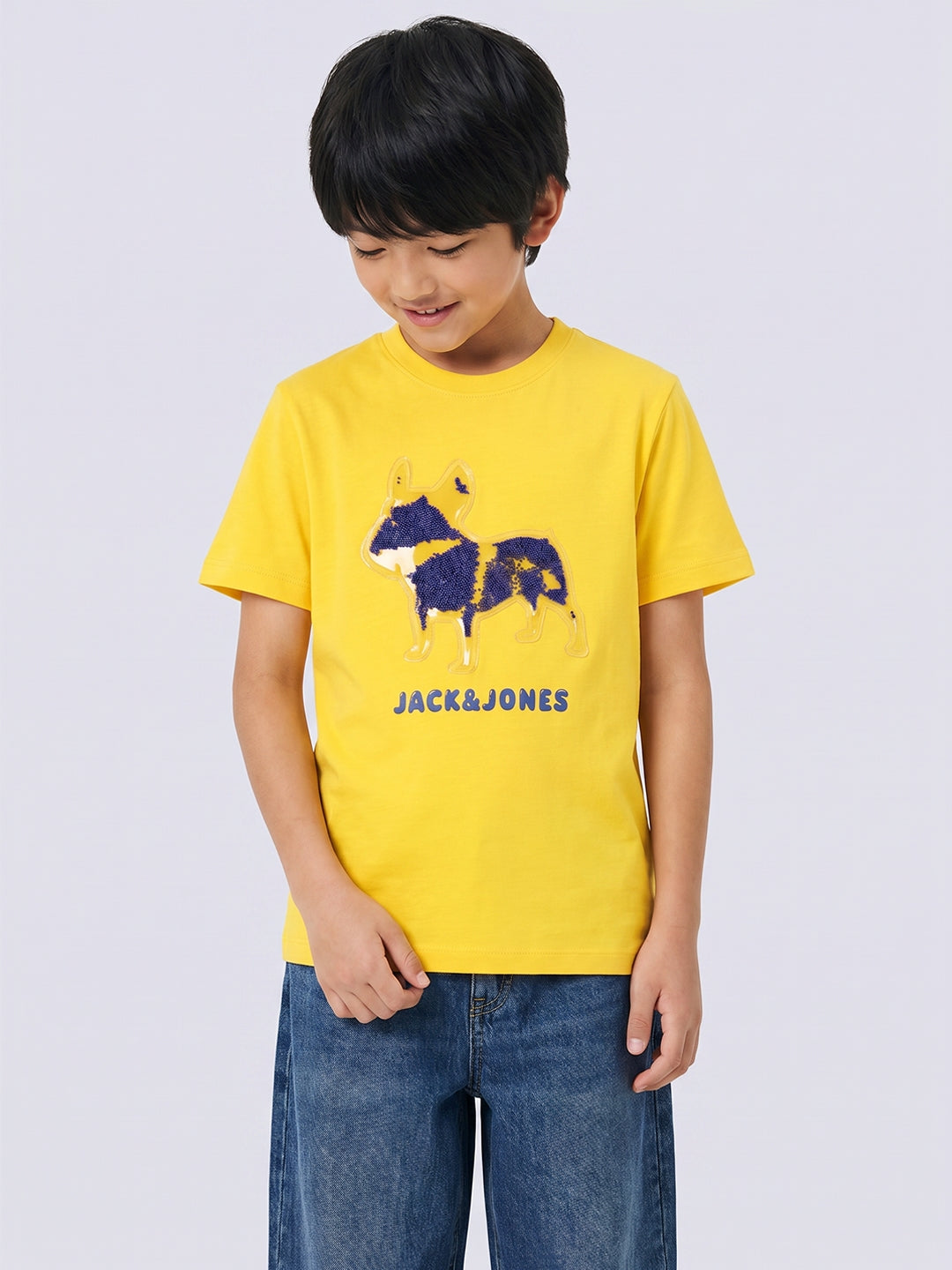 Boys Yellow Doggo Bead Graphic T-Shirt - 2/3Y