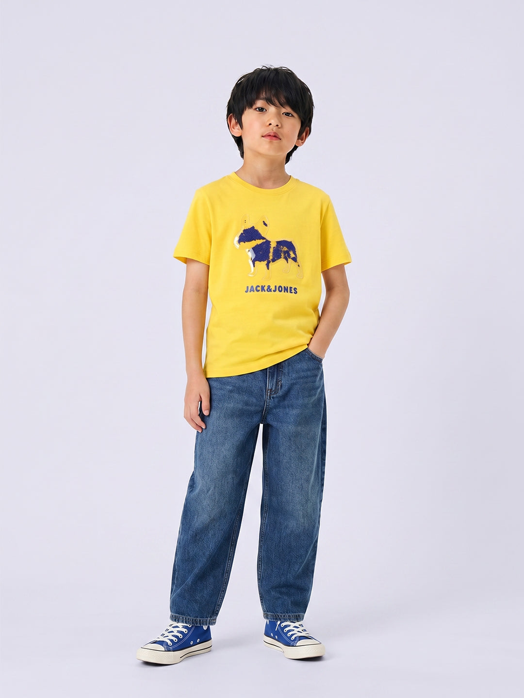 Boys Yellow Doggo Bead Graphic T-Shirt