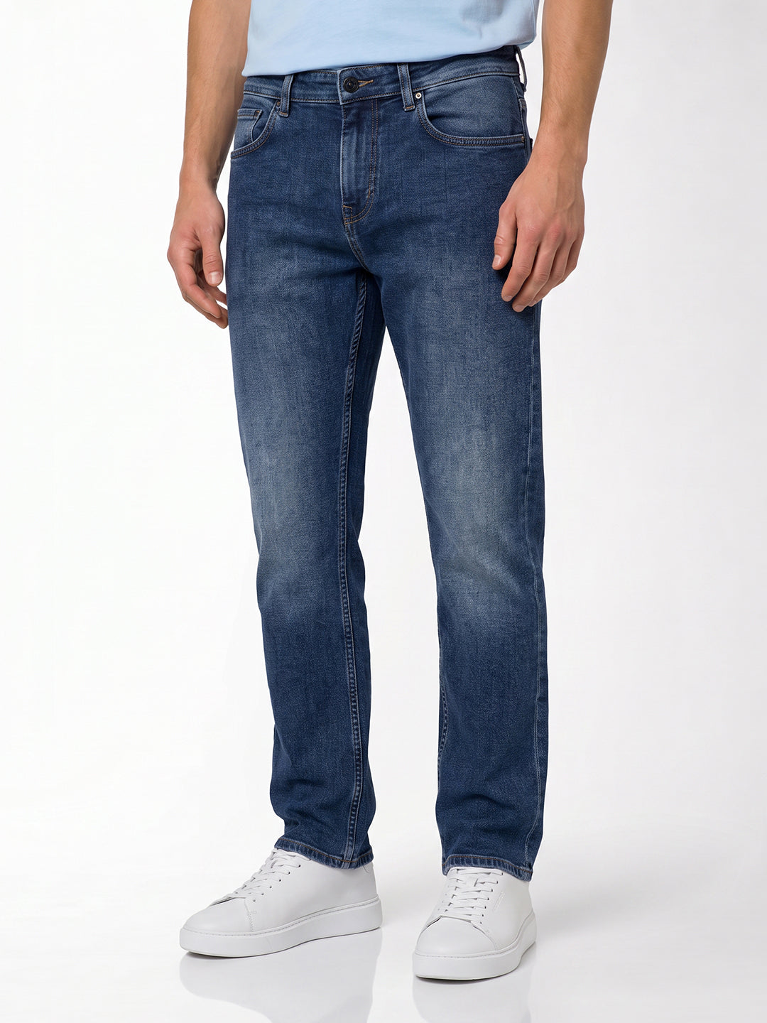 medium blue regular fit jeans