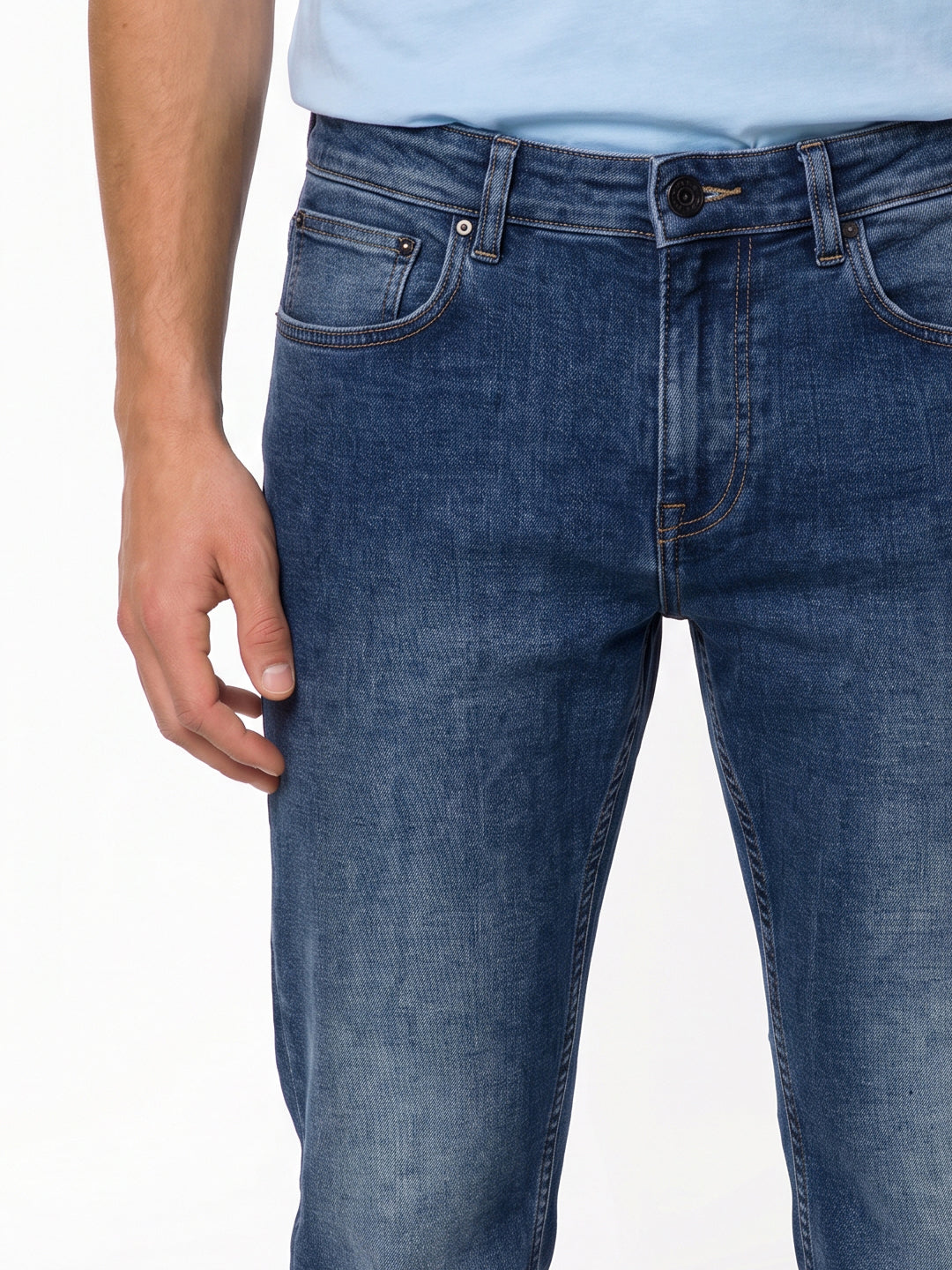 medium blue regular fit jeans